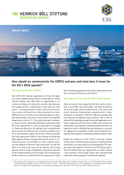 How should we communicate the COP21 outcome and what does it