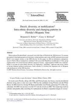 Deceit, diversity, or mobilization? - University of Miami College of