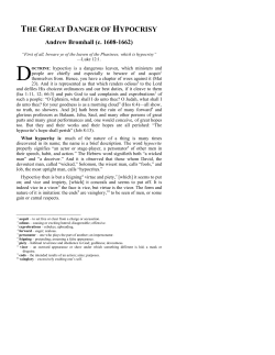 Hypocrisy - Chapel Library!