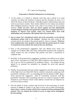 PP v Amos Yee Pang Sang Prosecution`s Skeletal Submissions on