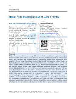 BENIGN FIBRO-OSSEOUS LESIONS OF JAWS