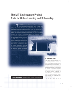 The MIT Shakespeare Project: Tools for Online Learning