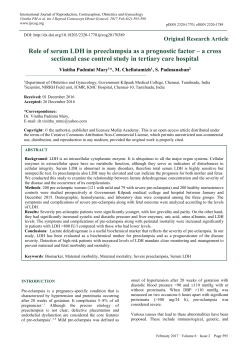 Role of serum LDH in preeclampsia as a prognostic factor &ndash; a cross