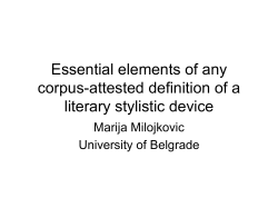 Essential elements of any corpus-attested definition of a literary