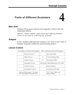 Traits of Different Drummers - Home Page of Different Drummers