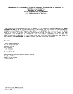 Evidence of Coverage (Born) - Texas Children`s Health Plan