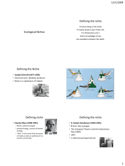Ecological Niches