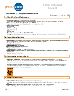 Safety Datasheet Exempt
