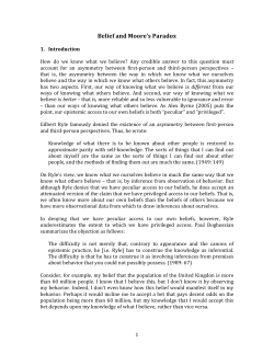 Belief and Moore`s Paradox