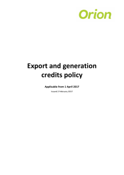 Export and generation credits policy