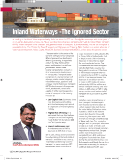 Inland Waterways -The Ignored Sector