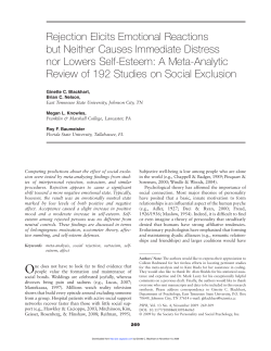 Rejection Elicits Emotional Reactions but Neither Causes Immediate