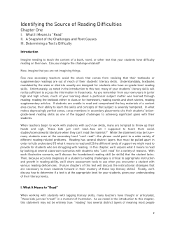 Identifying the Source of Reading Difficulties