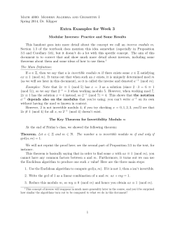 Practice and results about inverses mod m