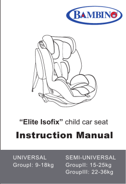 Bambino Elite Isofix - Instruction Manual