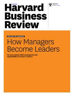 How Managers Become Leaders the seven seismic shifts of