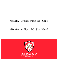 Strategic Plan 2015 &ndash; 2019 Albany United Football Club