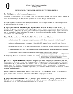 Citing Literary Works