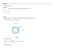 Evaluate the integral , where the region of integration R lies