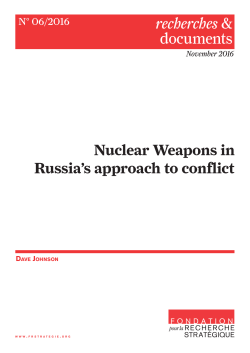 nuclear weapons in Russia`s approach to conflict
