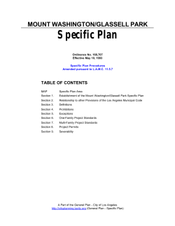 Mt Washington/Glassell Park Specific Plan