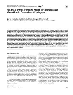 On the Control of Oocyte Meiotic Maturation and Ovulation in