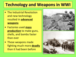 Technology and Weapons in WWI