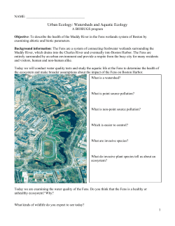 Urban Ecology: Watersheds and Aquatic Ecology