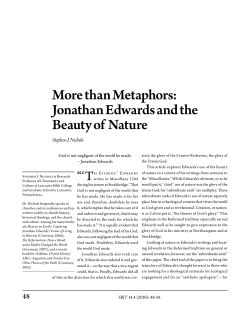 More than Metaphors: Jonathan Edwards and the Beauty of Nature
