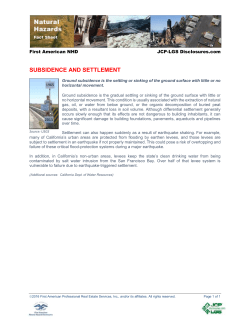 subsidence and settlement - JCP-LGS