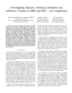 Overlapping Speech, Utterance Duration and Affective Content in