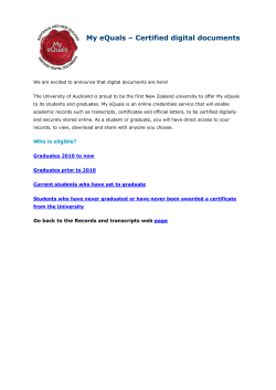 My eQuals &ndash; Certified digital documents