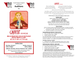 Auditions - Beck Center for the Arts