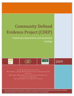 Community Defined Evidence Project (CDEP)