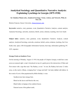 Analytical Sociology and Quantitative Narrative Analysis: Explaining