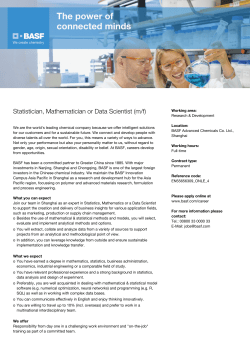 Statistician, Mathematician or Data Scientist (m/f)