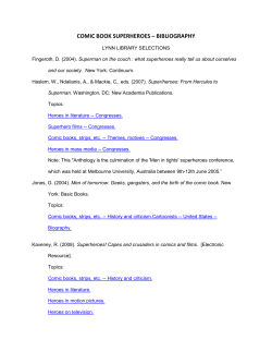 COMIC BOOK SUPERHEROES &ndash; BIBLIOGRAPHY