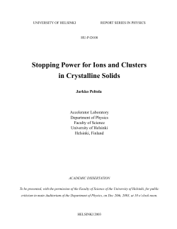Stopping Power for Ions and Clusters in Crystalline Solids - E