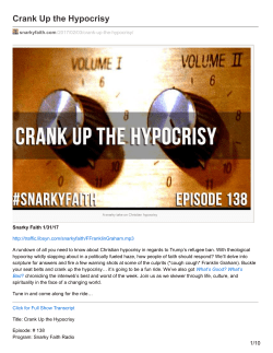 Crank Up the Hypocrisy