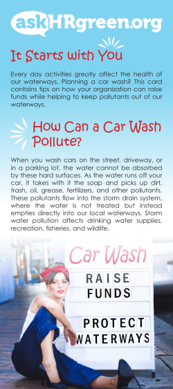 It Starts with You How Can a Car Wash Pollute?