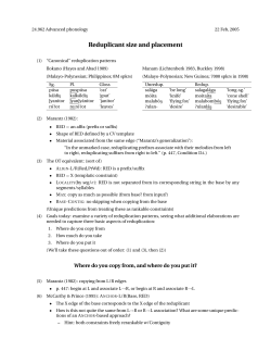 Reduplicant size and placement