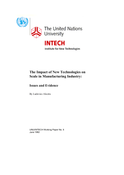 The Impact of New Technologies on Scale in Manufacturing Industry