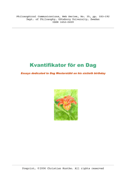 Kvantifikator f&ouml;r en Dag
