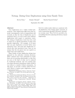 Notung: Dating Gene Duplications using Gene Family