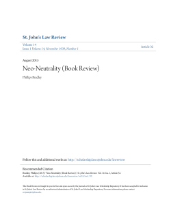 Neo-Neutrality (Book Review) - St. John`s Law Scholarship Repository