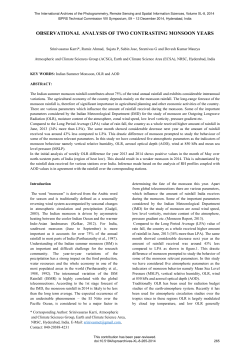 OBSERVATIONAL ANALYSIS OF TWO CONTRASTING MONSOON