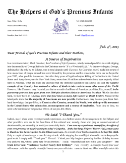 February 2013 - Helpers of God`s Precious Infants