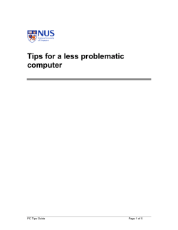 Tips for a less problematic computer