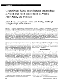 a Nutritional Food Source Rich in Protein, Fatty Acids, and Minerals
