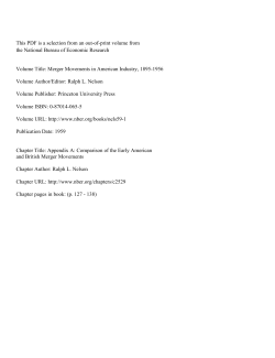 Appendix A: Comparison of the Early American and British Merger